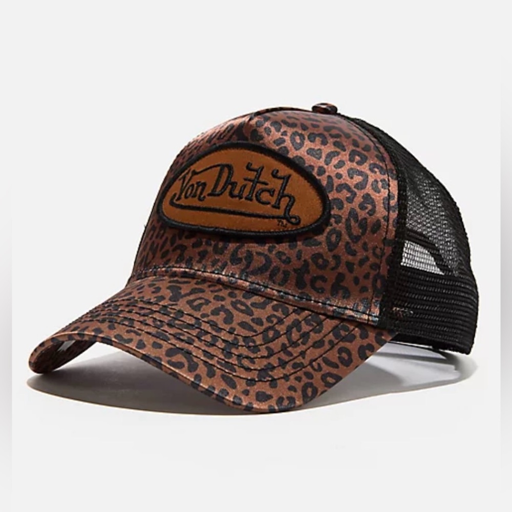 Von Dutch Brown Leopard Mesh Cap